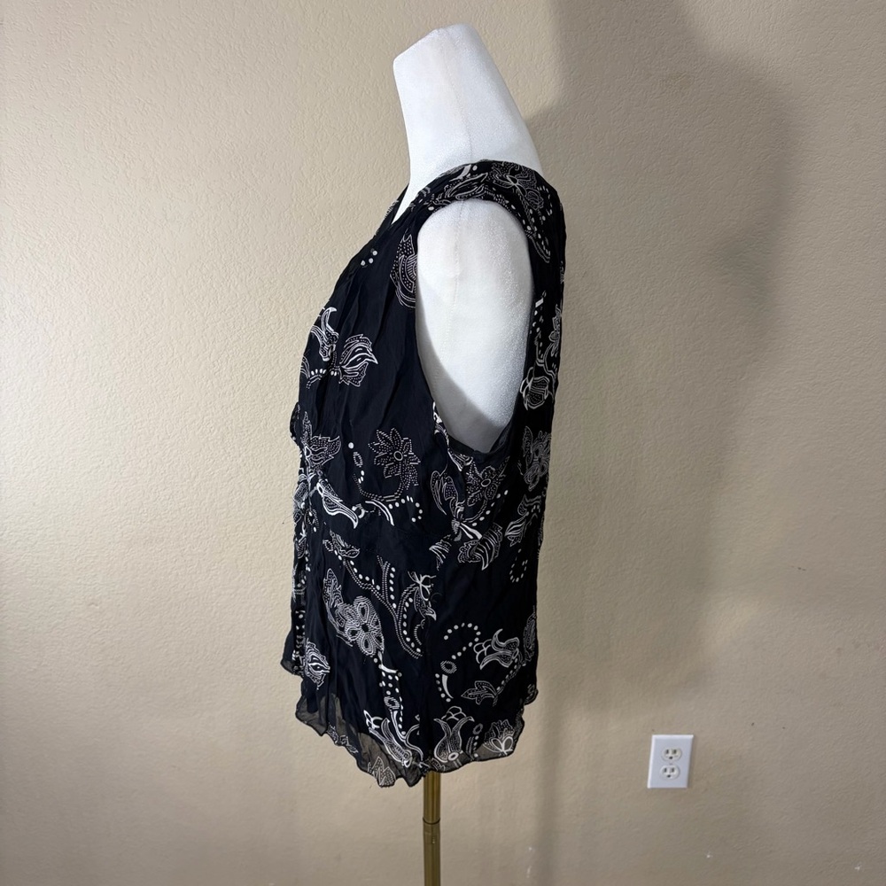 Ami Women's Black White Lightweight Tank Top Sz XL Y2K Bikercore Preppy Grunge - Picture 5 of 11